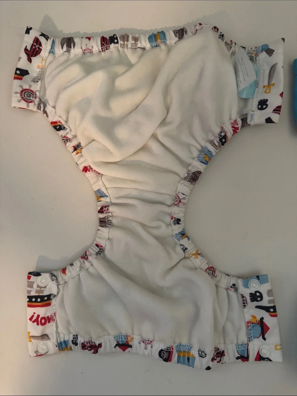Charlie Banana Blue Solid & White Pirate Print Swim Diaper Set